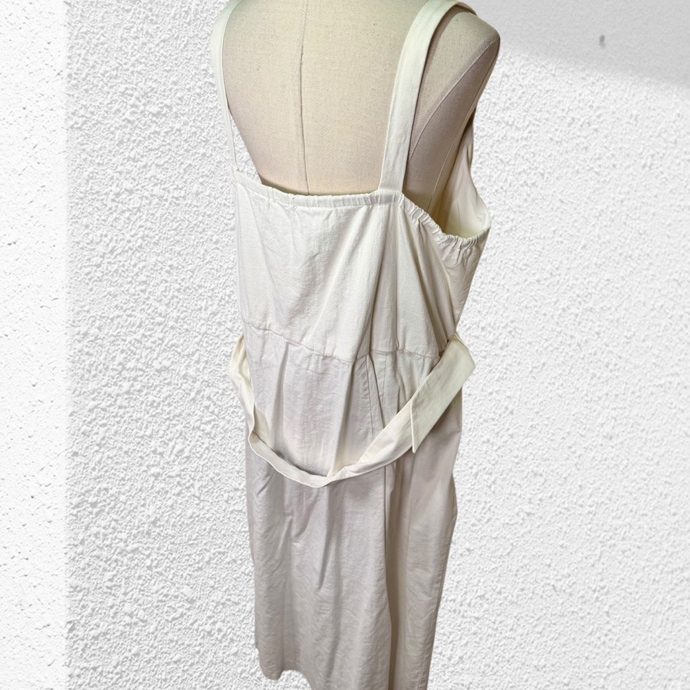 Eloquii White Midi Dress with Tortoiseshell Buttons and Belt - Picture 10 of 13